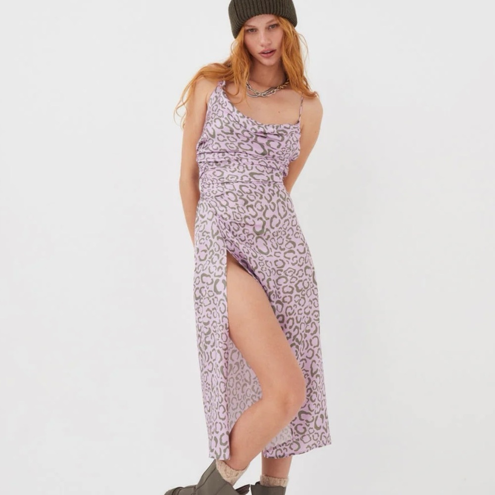 For Love and Lemons Leopard Print Midi Dress